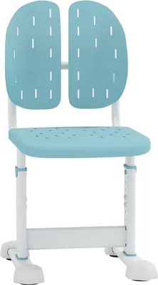 Image de Chaise de bureau enfant réglable avec double dossier, bleue