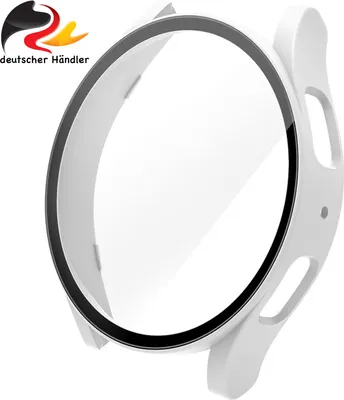 Produktbild von 2 in 1 Display Panzerglas & Schutzhülle Case Cover für Samsung Galaxy Watch 5, 40 mm - Weiß