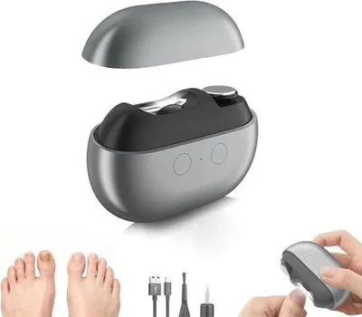 Image de Coupe-ongles électrique avec éclairage LED - Coupe-ongles automatique - Rechargeable - Gris