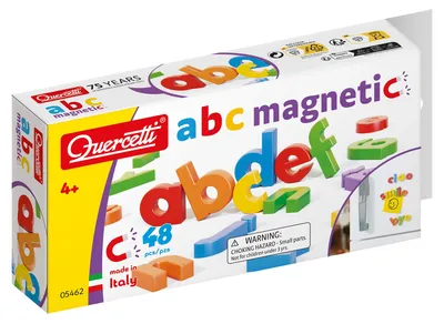 Obrázok produktu pre Quercetti, 48 magnetických malých písmen, doplnkové príslušenstvo k magnetickej stavebnici, hračka