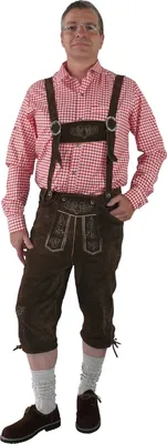 Produktbild von Lederhose Kniebundhose im Trachtenstil mit Träger