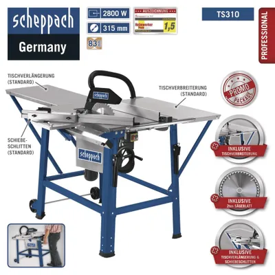 Produktbild von SCHEPPACH TS310 Tischkreissäge Kreissäge Tischsäge Holzsäge mit 2.Sägeblatt 400V