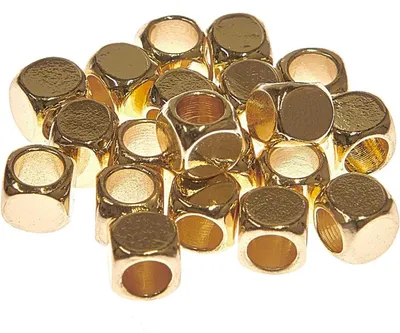 Immagine prodotto di Rico Design itoshii Perline cubiche 20 pezzi Diametro 5 mm Spessore Perline decorative Oro