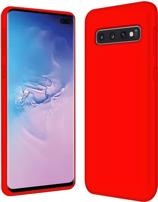 Produktbild von Hülle Samsung Galaxy S10+ Handy Schutz Cover Silikon Gel Case Handyhülle Tasche, rot