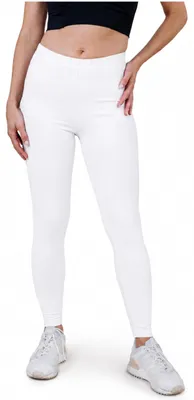 Imagen del producto de Leggings de algodón para mujer, color blanco, con alta densidad de tejido, tallas 44-46