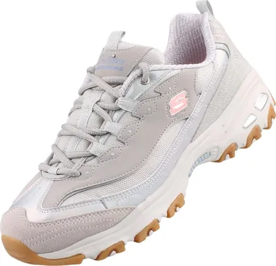 Auf dem Bild ist ein grauer Freizeitschuh aus der Seite zu sehen die die Schnürung zeigt. Der Schuh hat ein futuristisches Design mit mehreren strukturierten Materialien und einer sportlichen Sohle.