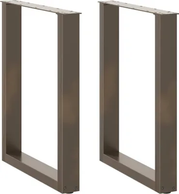 Produktbild von Esstischbeine U-Form 2 Stk. Naturstahl 60x(72-73) cm Stahl, Tischbeine DesignMöbel