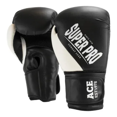 Produktbild von Super Pro Combat Gear Ace (Kick)Boxhandschuhe – Schwarz/Weiß – 14 oz