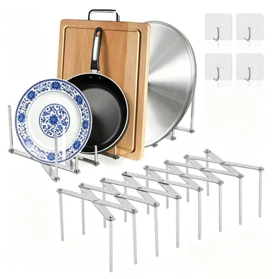 Produktbild von Verstellbare Deckelhalter für Pfannen – 2 Stück, Edelstahl, für die Küche