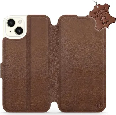 Produktbild von Echtleder Handyhülle für iPhone 15 Plus, Mobiwear Leather, Braun