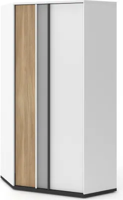 Produktbild von Furniture24 Eckkleiderschrank IMOLA IM-01 Schrank Kleiderschrank Eckschrank 2 Kleiderstangen