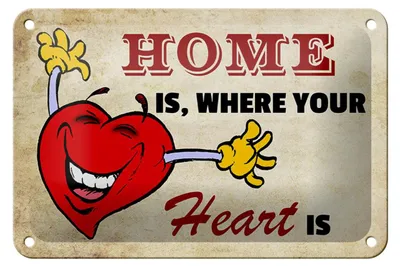 Produktbild von Blechschild Spruch 18x12cm Home is where your Heart is