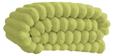Produktbild von Kuschelige, dicke Plüschdecke mit Streifenmuster, einfarbig, warm und flauschig, ideal für Couch, Bett, Sofa, Wohnzimmer oder Büro.