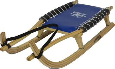 Produktbild von GL Rodel 120 cm Doppel Farbe natur, Rennstahl, Gurtband, blau