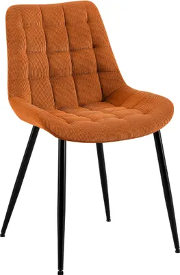 Produktbild von CLP Esszimmerstuhl Sardna Cordbezug gepolstert mit Rückenlehne orange