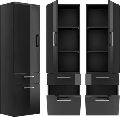 Produktbild von Hochschrank RIMAO-100 Hochglanz anthrazit, B x H x T ca.: 40 x 134,5 x 30 cm