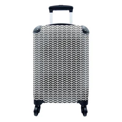 Produktbild von MuchoWow® Koffer Handgepäck Trolley Rollkoffer Kleine Reisekoffer mit 4 Rollen - Muster - Abstrakt - Schwarz - Weiß - Geometrie - Cabin Size < 55x40x23 cm & 55x40x20 cm - Fotokoffer - Kabinenkoffer - Boardgepäck - Reise-Box - Reisekoffer - Reisegepäck - Koffer mit Bild - Trolley für Kinder
