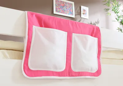 Produktbild von Bett-Tasche für Hoch- und Etagenbetten Rosa-Weiß