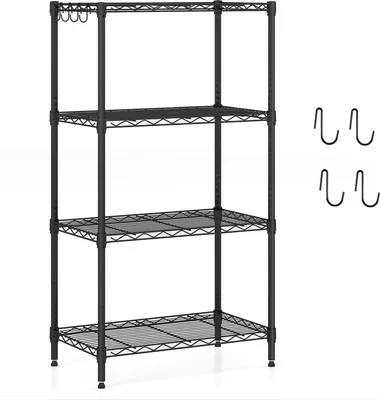 Image de Étagère de rangement métallique réglable à 4 niveaux - Très résistante