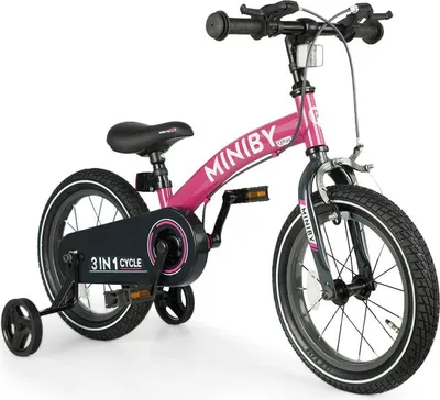 Obrázek produktu pro QPLAY Kolo Miniby 3v1 Pink, věk 2 - 8 let