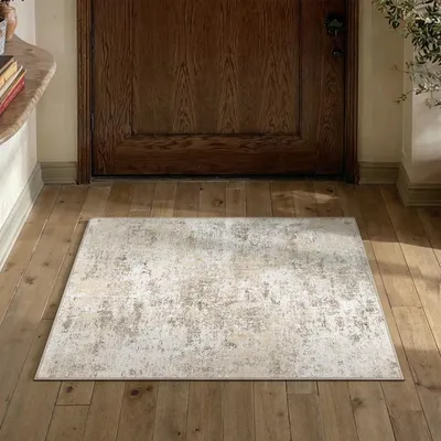 Produktbild von Fußmatte 60x90cm Beige Waschbar Kurzflor