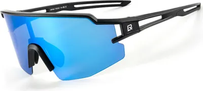Image de Lunettes de vélo polarisées Rockbros avec protection UV et insert de correction verres bleus, noir