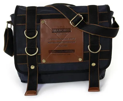 Produktbild von Manoro Herren Messenger Bag Tasche schwarz Canvas 35x12x32 D2OTK212S