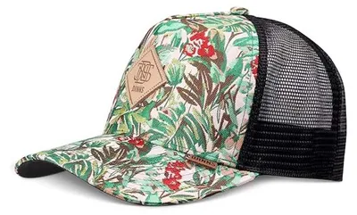 Zdjęcie produktu dla Czapka z daszkiem DJINNS Trucker Cap HFT, tkana, wzór "dżungla", wielokolorowa, odcienie zieleni