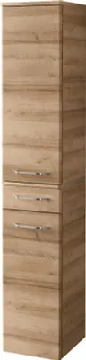 Produktbild von FACKELMANN Hochschrank MILANO / Badschrank mit Soft-Close / Maße (B x H x T): ca. 30,5 x 165,5 x 32 cm / 2 Türen und 1 Schublade / Türanschlag frei wählbar / Korpus: Braun hell / Front: Braun hell