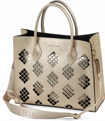 Produktbild von Elegante Goldene Laura Biaggi A4 Damen Shoppertasche Mit Durchbruch