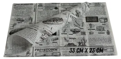 Produktbild von FRITZTOWN Deli Paper Weiß 33x23 cm – 500 Blatt | Unbeschichtetes Einschlagpapier für Burger, Sandwich & BBQ | Fettabweisendes Food Paper | Perfekt für Street Food & Delikatessen