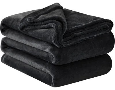 Produktbild von Kuscheldecke Flauschig Schwarz 230x270 cm Warme Wohndecke aus Flanell