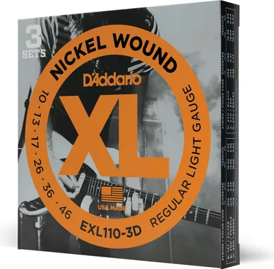 Produktbild von D'Addario EXL110-3D E-Gitarrensaiten Nickel Wound, Regular Light, 10-46, 3 Sets