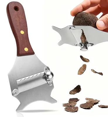 Truffelschaaf Edelstahl Holzgriff verstellbar 19 cm