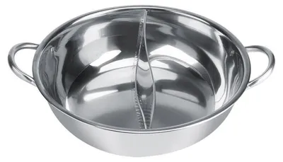 Produktbild von Hot Pot Topf 2 Kammern mit Trennwand für Induktion & Gasherd 34cm Edelstahl