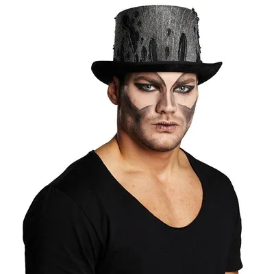 Produktbild von Schwarzer Halloweenzylinder Zylinder Halloween Männerhut Hut Männer Grusel