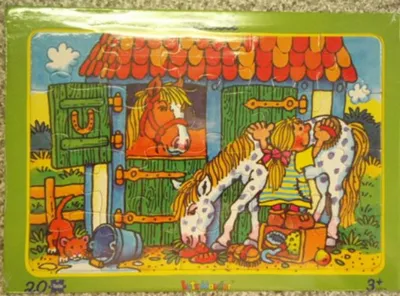 Produktbild von Lutz Mauder - 19022 - Rahmenpuzzle, Pferdestall, 20 Teile, ab 3 Jahre, Pappe