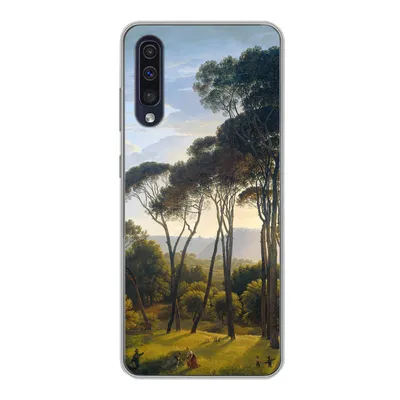 Produktbild von MuchoWow® Handyhülle Schutzhülle Hülle für Samsung Galaxy A30s Italienische Landschaft mit Zirbelkiefer - Hendrik Voogd - Kunst Silikon Softcase Handy Hülle - Karteninhaber