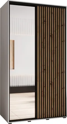 Produktbild von MEBLE KRYSPOL Lanko 2 Schrank mit 2 Schiebetüren  - 235,2x130x60 cm - Weiß Artisan Schwarz