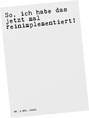 Produktbild von Mr. & Mrs. Panda Postkarte So, ich habe das... - Weiß - Geschenk, Grußkarte, Ansichtskarte, Fotokarte, Ansichtskarten, Sprüche, Postkarten