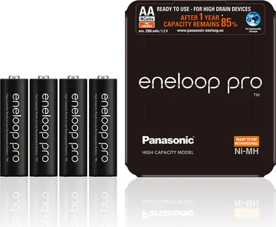 Produktbild von Panasonic eneloop pro Akku AA - eneloop storage case - 4 pieces (BK-3HCDE/4LE)