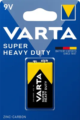 Produktbild von Varta Super Heavy Duty 9V Block 6F22 Zink Kohle Batterie - 1er Verpackung