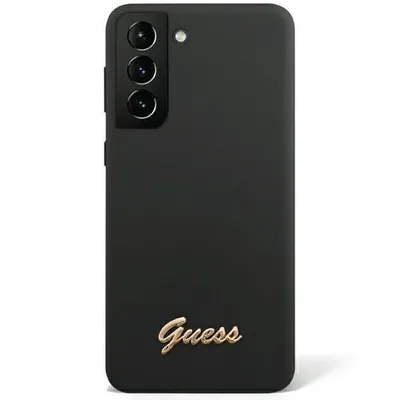 Productafbeelding van Guess telefoonhoesje Guhcs23Mslsmk voor Samsung Galaxy S23+, zwart, siliconen, vintage gouden logo