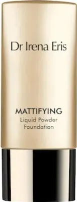 Zdjęcie produktu dla Dr Irena Eris Mattifying Liquid Powder Foundation, Butelka, Płynny, Skóra mieszana, Skóra tłusta, Przeciwbakteryjny, Przeciw niedoskonałościom, Nawilżający, Matujący, Orzeźwiający, Wygładzający, Beżowy, Porcelain