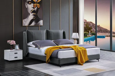 Produktbild von Doppelbett Schlafzimmer Betten Luxus Doppel Bett Beige Hotel Einrichtung Möbel