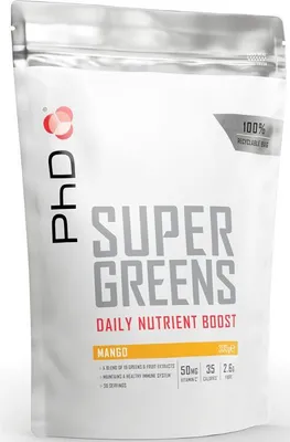 Produktbild von PhD Super Greens (300g) Mango - Funktionelle Lebensmittel - Superfoods