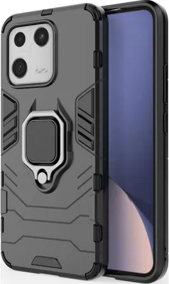 Produktbild von Mobigear Armor Ring Xiaomi 13 Hülle Hardcase Backcover Stoßfest mit Ringhalter - Schwarz