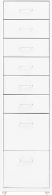 Image de vidaXL Armoire de classement à roulettes blanc 28x41x109 cm métal