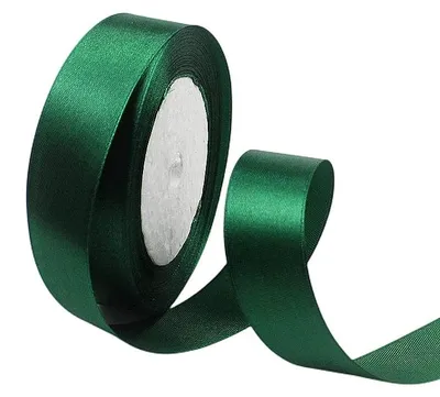 Satinschleife dunkelgrün 25 mm, 22 m, Polyesterband für Geschenke