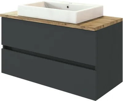 Image de Waschtisch-Set >Pienza< in grau-matt - 100x54x48cm (BxHxT)